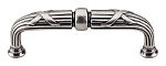 Top Knobs Edwardian 3-3/4" (96mm) Center-to-Center Ribbon & Reed D-Handle Cabinet Pull (Antique Pewter)