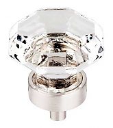 Top Knobs 1-3/8" (35mm) Crystal Octagon Cabinet Knob (Clear Crystal/Brushed Satin Nickel)