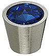 Top Knobs 1-1/16" (27mm) Crystal Cabinet Knob (Blue Crystal/Brushed Satin Nickel)