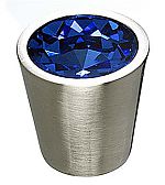Top Knobs 13/16" (21mm) Crystal Cabinet Knob (Blue Crystal/Brushed Satin Nickel)