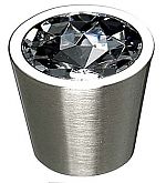 Top Knobs 1-1/16" (27mm) Crystal Cabinet Knob (Clear Crystal/Brushed Satin Nickel)