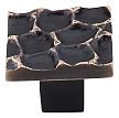 Top Knobs Cobblestone 1-3/8" (35mm) Square Cabinet Knob (Brass Antique)