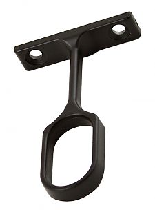 US Futaba Screw On Metal Oval Closet Rod Center Support - EACH (Matte Black)