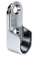 US Futaba Screw-On Metal Oval Closet Rod End Support - EACH (Polished Chrome)