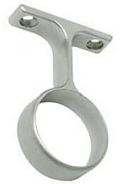 US Futaba Screw On Metal Round Closet Rod Center Support - For 1-5/16" Rod - EACH (Satin Nickel)