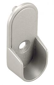 US Futaba Doweled Metal Oval Closet Rod End Support - EACH (Satin Nickel)