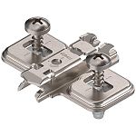 Blum CLIP 0mm One-Piece Wing Mounting Plate (Pre-Mounted Screws w/Expando Dowels, Steel)