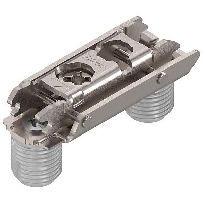 Blum CLIP 0mm Cam Adjustable In-Line Mounting Plate / AVENTOS HK-S Door Mounting Plate (Doweled/Press-In, Steel)
