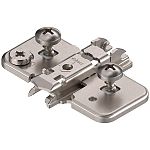 Blum CLIP 0mm Twin Cam Adjustable Mounting Plate (Pre-Mounted Screws w/Expando Dowels, Twin Application, Steel)