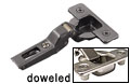 Salice 110&deg; Hinge - EACH (Half Overlay, Self Closing, Doweled) - Titanium Finish