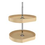 Rev-A-Shelf 20" Almond Polymer D-Shaped 2-Shelf Lazy Susan for Corner Wall Cabinets