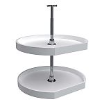 Rev-A-Shelf 22" White Polymer D-Shaped 2-Shelf Lazy Susan for Corner Wall Cabinets