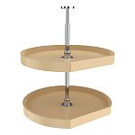 Rev-A-Shelf 22" Almond Polymer D-Shaped 2-Shelf Lazy Susan for Corner Wall Cabinets