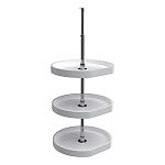 Rev-A-Shelf 20" White Polymer D-Shaped 3-Shelf Lazy Susan for Corner Wall Cabinets