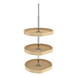 Rev-A-Shelf 20" Almond Polymer D-Shaped 3-Shelf Lazy Susan for Corner Wall Cabinets