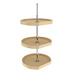 Rev-A-Shelf 22" Almond Polymer D-Shaped 3-Shelf Lazy Susan for Corner Wall Cabinets
