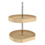 Rev-A-Shelf 20" Almond Polymer D-Shaped 2-Shelf Lazy Susan for Corner Wall Cabinets