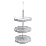 Rev-A-Shelf 20" White Polymer D-Shaped 3-Shelf Lazy Susan for Corner Wall Cabinets