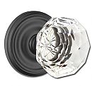 Emtek Diamond Clear Glass Door Knobset w/Regular Rosette