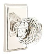 Emtek Diamond Clear Glass Door Knobset w/Rectangular Rosette