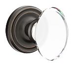 Emtek Hampton Clear Glass Door Knobset w/Regular Rosette