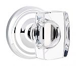 Emtek Windsor Clear Glass Door Knobset w/Regular Rosette