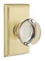 Emtek Providence Glass Door Knobset w/Rectangular Rosette