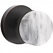 Emtek Select Conical White Marble Door Knobset w/Disk Rosette