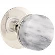 Emtek Select Conical White Marble Door Knobset w/Modern Rectangle Rosette
