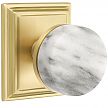 Emtek Select Conical White Marble Door Knobset w/Wilshire Rosette