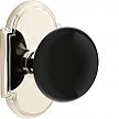 Emtek Ebony Porcelain Door Knobset w/Scalloped Rosette