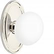 Emtek Ice White Porcelain Door Knobset w/Oval Rosette