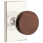 Emtek Select Conical Dark Walnut Door Knobset w/Modern Rectangular Rosette