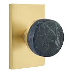 Emtek Select Conical Green Marble Door Knobset w/Modern Rectangular Rosette