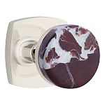 Emtek Select Conical Rosso Levanto Marble Door Knobset w/Urban Modern Rosette