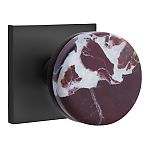 Emtek Select Conical Rosso Levanto Marble Door Knobset w/Square Rosette