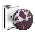 Emtek Select Conical Rosso Levanto Marble Door Knobset w/Wilshire Rosette