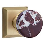 Emtek Select Conical Rosso Levanto Marble Door Knobset w/Quincy Rosette