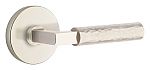 Emtek Select Hammered L-Square Door Leverset w/Disk Rosette