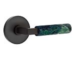 Emtek Select L-Square Green Marble Door Leverset w/Disk Rosette