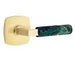Emtek Select L-Square Green Marble Door Leverset w/Urban Modern Rosette