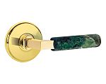 Emtek Select L-Square Green Marble Door Leverset w/Watford Rosette