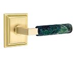 Emtek Select L-Square Green Marble Door Leverset w/Wilshire Rosette