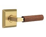 Emtek Select L-Square Dark Walnut Door Leverset w/Quincy Rosette