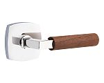 Emtek Select L-Square Dark Walnut Door Leverset w/Urban Modern Rosette