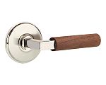 Emtek Select L-Square Dark Walnut Door Leverset w/Watford Rosette