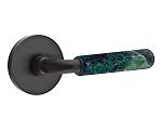 Emtek Select R-Bar Green Marble Door Leverset w/Disk Rosette