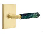 Emtek Select R-Bar Green Marble Door Leverset w/Modern Rectangular Rosette