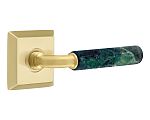 Emtek Select R-Bar Green Marble Door Leverset w/Quincy Rosette