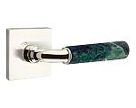 Emtek Select R-Bar Green Marble Door Leverset w/Square Rosette